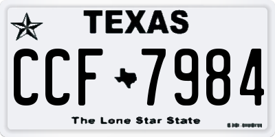 TX license plate CCF7984