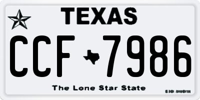 TX license plate CCF7986