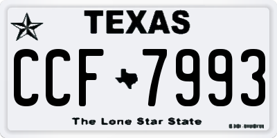 TX license plate CCF7993