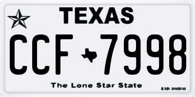 TX license plate CCF7998