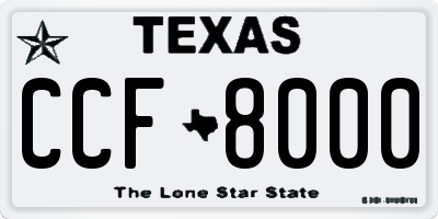TX license plate CCF8000