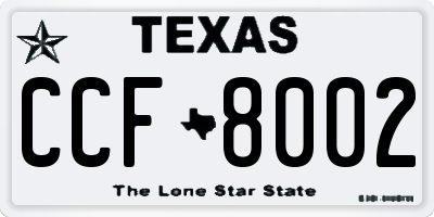 TX license plate CCF8002