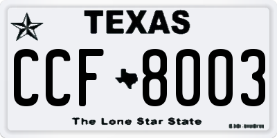 TX license plate CCF8003