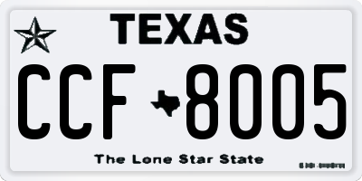 TX license plate CCF8005