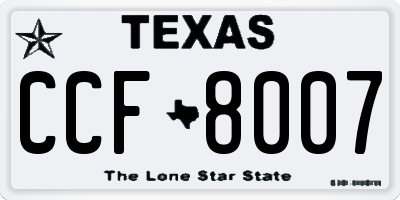 TX license plate CCF8007