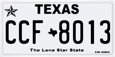 TX license plate CCF8013