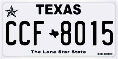TX license plate CCF8015