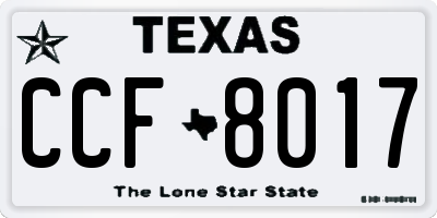 TX license plate CCF8017