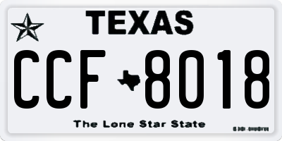 TX license plate CCF8018