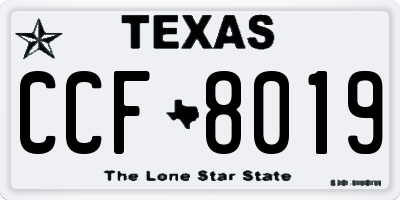 TX license plate CCF8019