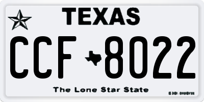 TX license plate CCF8022