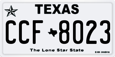 TX license plate CCF8023
