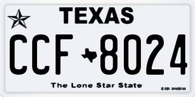 TX license plate CCF8024