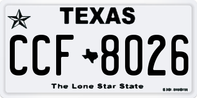 TX license plate CCF8026