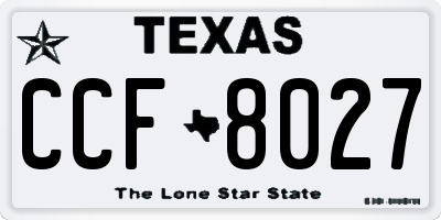 TX license plate CCF8027