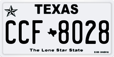 TX license plate CCF8028