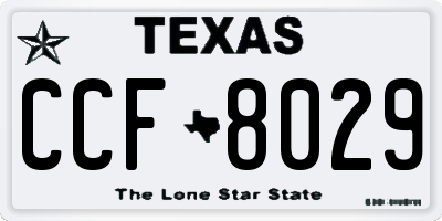 TX license plate CCF8029