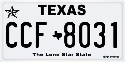TX license plate CCF8031