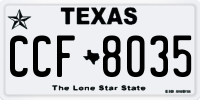 TX license plate CCF8035
