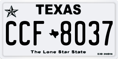 TX license plate CCF8037