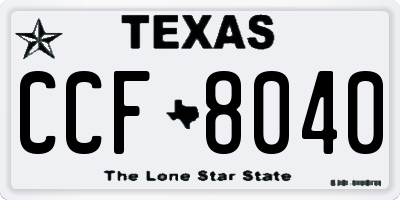 TX license plate CCF8040