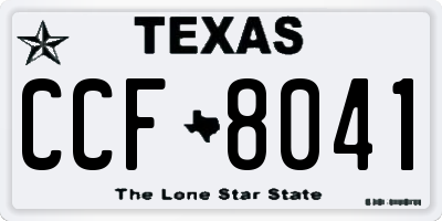 TX license plate CCF8041