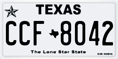 TX license plate CCF8042