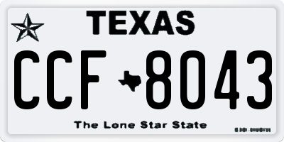 TX license plate CCF8043