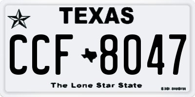 TX license plate CCF8047