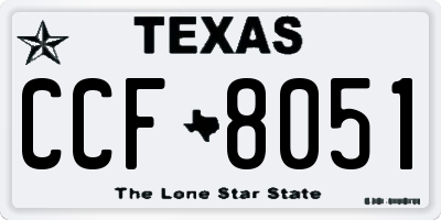 TX license plate CCF8051