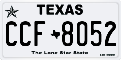 TX license plate CCF8052
