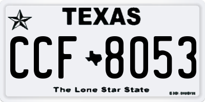 TX license plate CCF8053