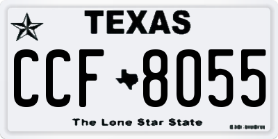 TX license plate CCF8055