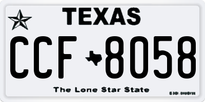 TX license plate CCF8058