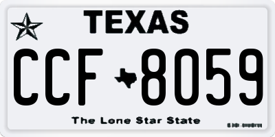 TX license plate CCF8059