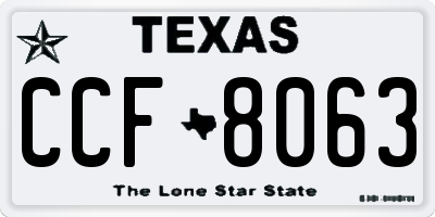 TX license plate CCF8063