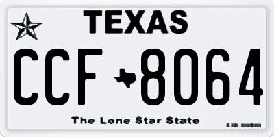 TX license plate CCF8064