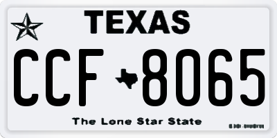 TX license plate CCF8065