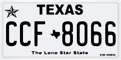 TX license plate CCF8066