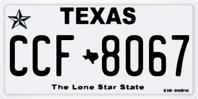 TX license plate CCF8067