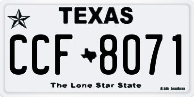 TX license plate CCF8071