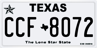 TX license plate CCF8072