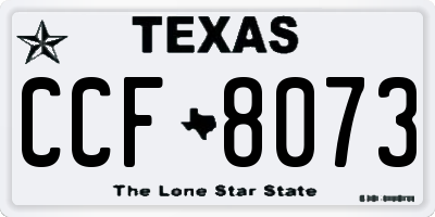 TX license plate CCF8073