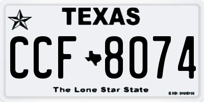 TX license plate CCF8074
