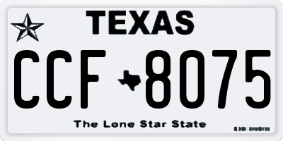 TX license plate CCF8075