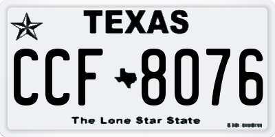 TX license plate CCF8076