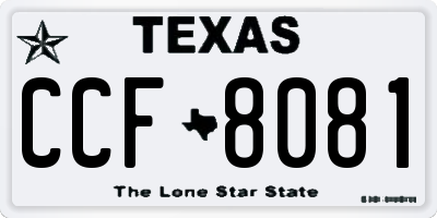 TX license plate CCF8081