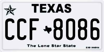 TX license plate CCF8086
