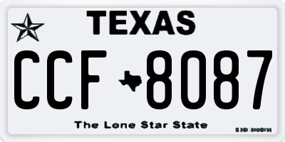 TX license plate CCF8087