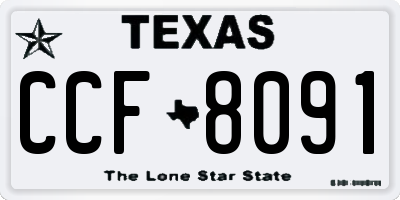 TX license plate CCF8091